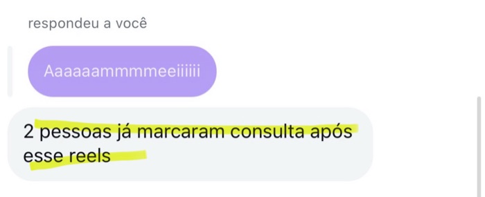 Aluna no direct: 2 pessoas já marcaram consulta após esse reels.